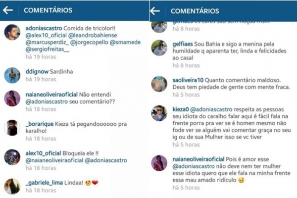 Kieza ficou irado com comentário de seguidor na foto de sua namorada