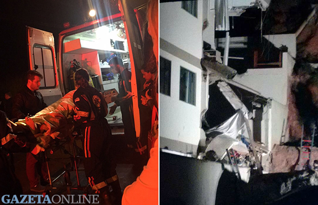 Pedra rola de morro e atinge prédio em Santa Teresa | 06/10/2015