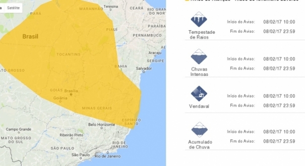 Inpe emite aviso de atenção para o Espírito Santo