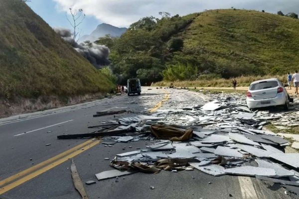 Acidente grave na BR 101, em Mimoso do Sul