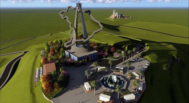 A estátua gigante, que deve pesar cerca de 400 toneladas, está sendo construída desde janeiro pelo escultor Gilmar Pinna