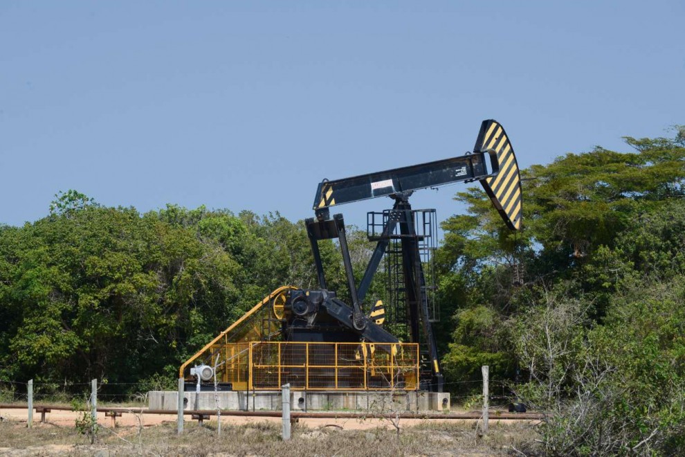 Área de extração de petróleo em campo terrestre, no Norte do Estado. Crédito: Carlos Alberto Silva