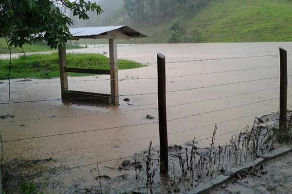 No Sul do Estado a chuva provocou alagamentos na área rural 