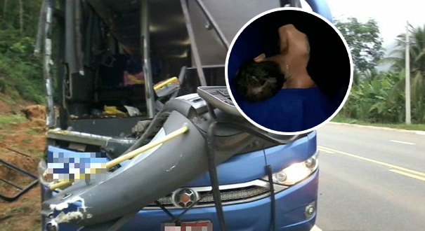 Após causar acidente, motorista é flagrado dormindo em caminhão