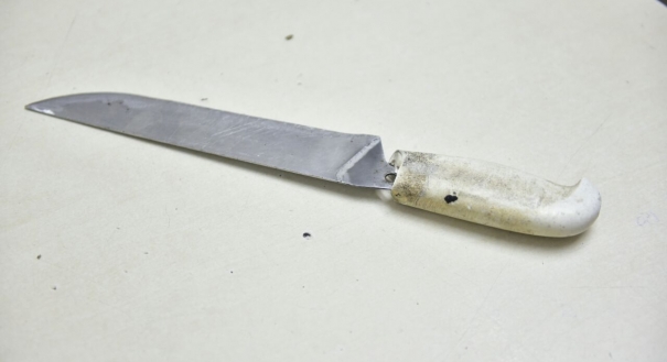 O criminoso usou uma faca de churrasco para cometer o crime