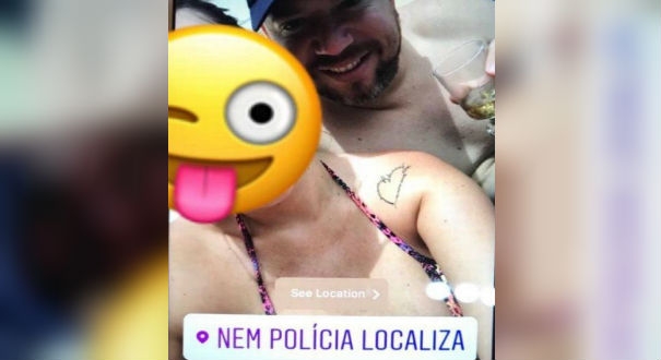 Rodrigo postou uma foto em rede social com a legenda "nem a polícia localiza"