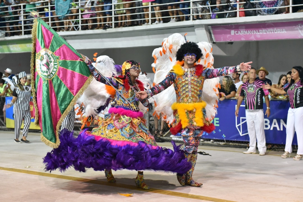 Escola de samba Andaraí no Carnaval de Vitória 2018. Crédito: Fernando Madeira
