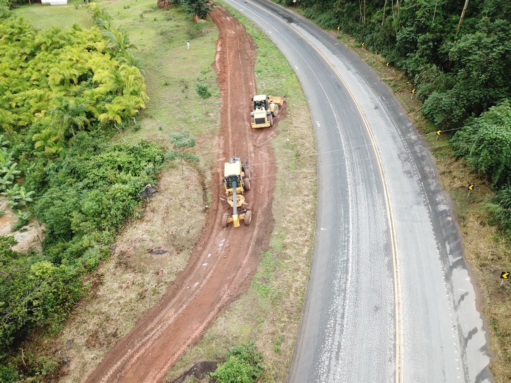 Trecho da BR 262 que passa por duplicação em Marechal Floriano. Crédito: Divulgação/Dnit-ES