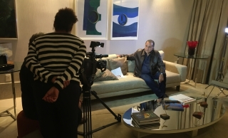 Tony Ramos em visita à Rede Gazeta