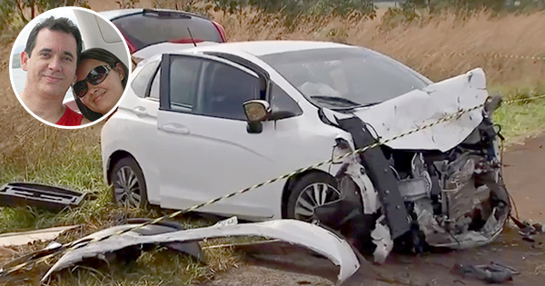 Henrique Brandão e Mery Ângela morreram em acidente de carro em Sidrolândia, Mato Grosso do Sul. Crédito: Reprodução TV Morena/Montagem