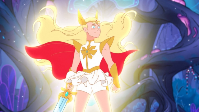 O novo visual da princesa Adora, que se transforma em She-Ra graças ao poder de uma espada mágica. Crédito: Netflix/Divulgação