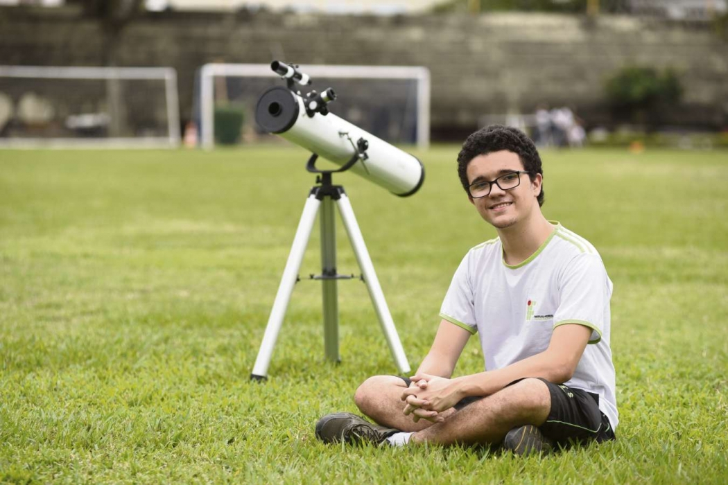 Estudante do Ifes Gabriel Gandra, 17, é o único capixaba selecionado para a Olimpíada Latino Americana de Astronomia. Crédito: Vitor Jubini
