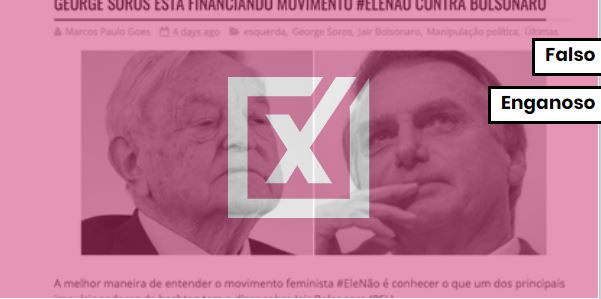 Não é verdade que o megainvestidor George Soros tenha financiado o movimento ENTITY_sharp_ENTITYelenão. Crédito: Projeto Comprova