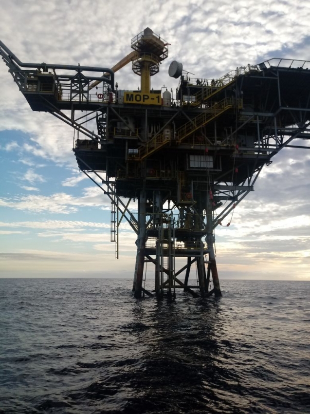 Plataforma em que mergulhador desapareceu . Crédito: Internauta