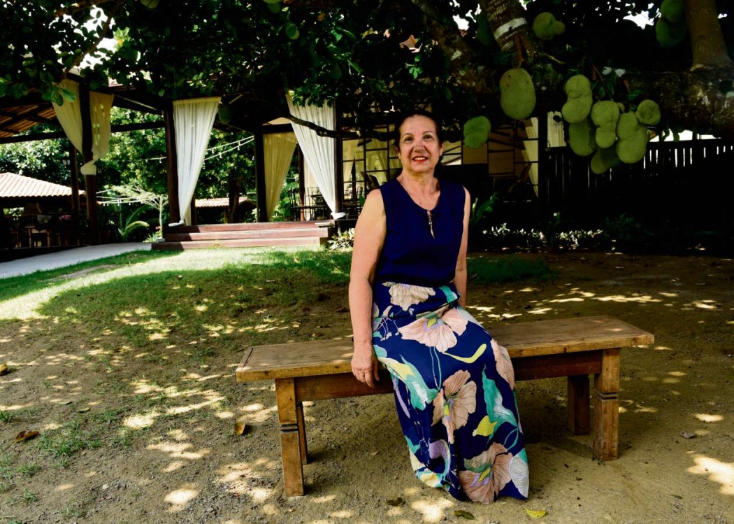 Depois de se aposentar, Maria Lúcia Frisso abriu um cerimonial e bufê em um sítio em Vila Velha. Crédito: Ricardo Medeiros