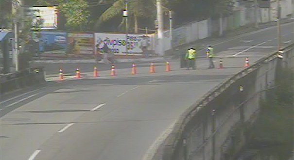 Acessos para a Terceira Ponte ficaram bloqueados. Crédito: Reprodução/Rodosol