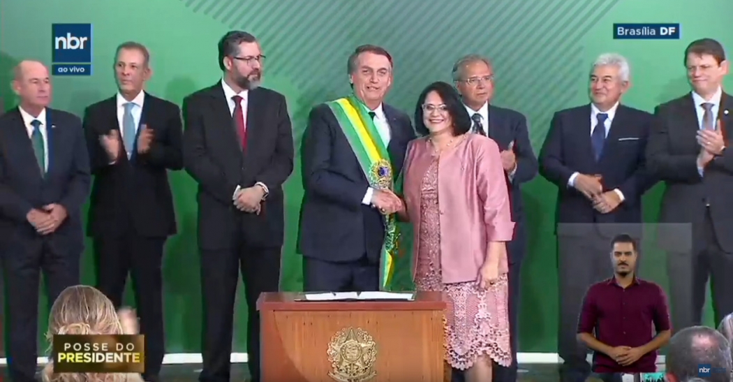 Após solenidade presidencial, Jair Bolsonaro está no Itamaraty, onde empossa os 22 ministros indicados por ele para os próximos quatro anos. . Crédito: Ag. Brasil