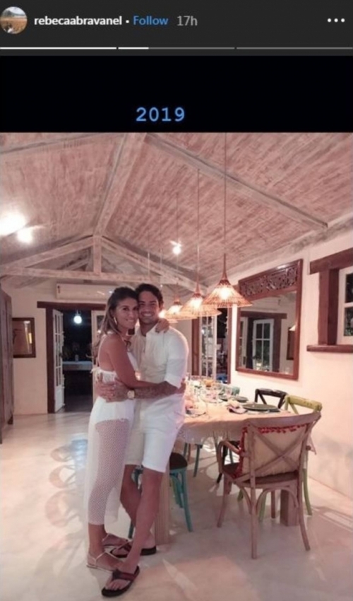 01/01/2019 - A filha de Silvio Santos, Rebeca Abravanel, e o jogador Alexandre Pato. Crédito: Instagram/@rebecaabravanel
