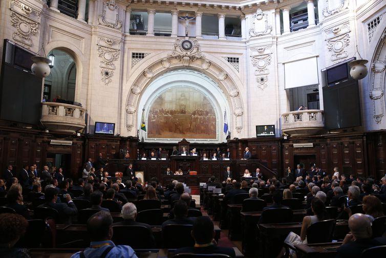 O governador Wilson Witzel toma posse na Assembleia Legislativa do Estado do Rio de Janeiro (Alerj) . Crédito: Tomaz Silva/Agência Brasil