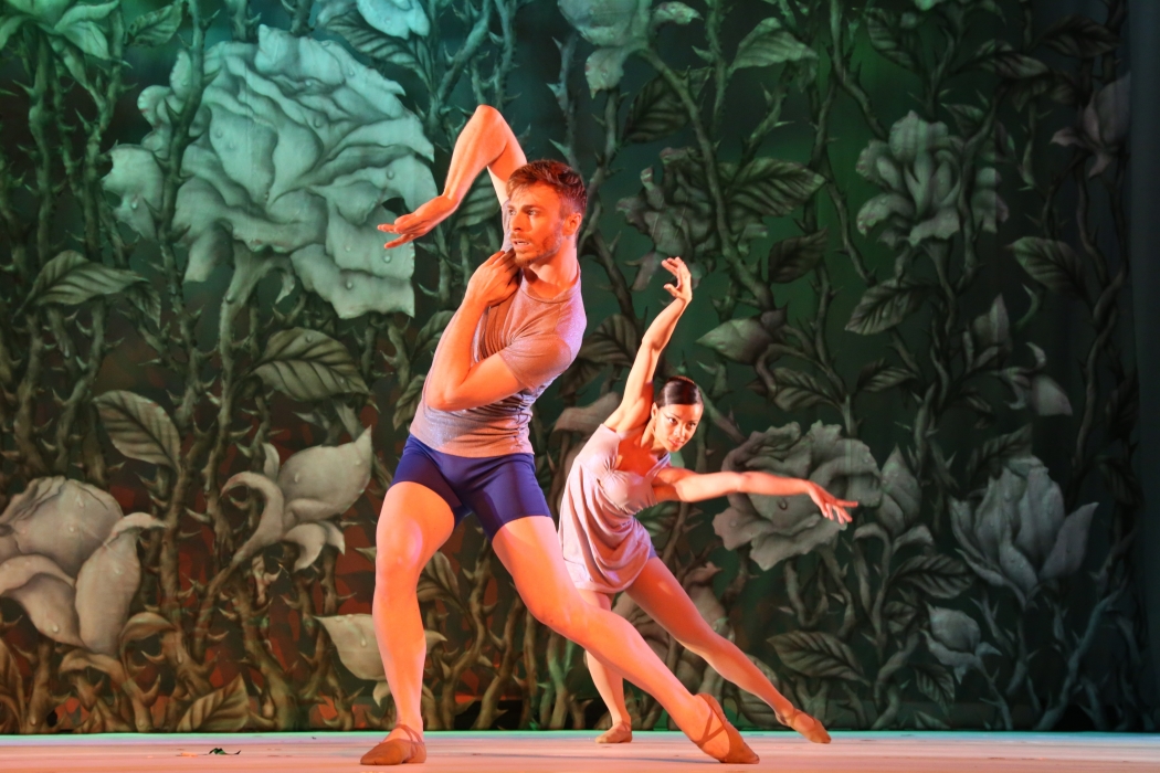 A dupla Juliander Agrizzi e Gessya Santana, primeiro casal de mestre-sala e porta-bandeira da MUG, em uma apresentação de dança contemporânea, em 2015. Crédito: Duarte Studio