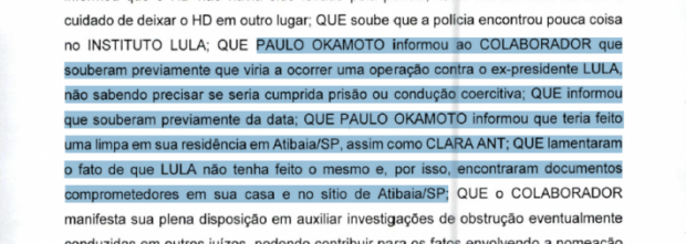 Depoimento. Crédito: Reprodução