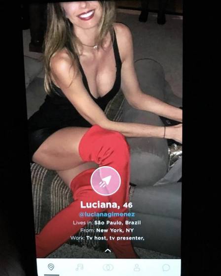 Perfil de Luciana Gimenez no aplicativo Raya. Crédito: Reprodução